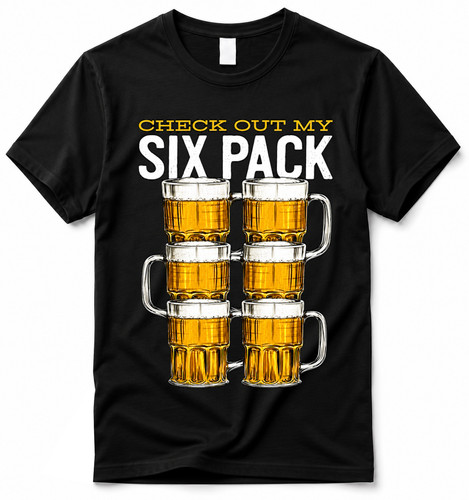 Shirt check out - out, sixpack